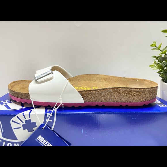 NEW Birkenstock Madrid Women’s Patent Birko-Flor Adjustable Buckle Sandals Slide - Picture 8 of 10